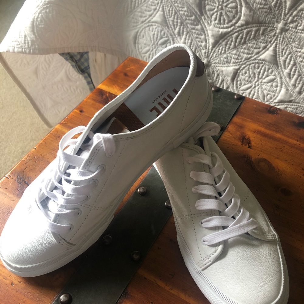 Frye white tennis shoes